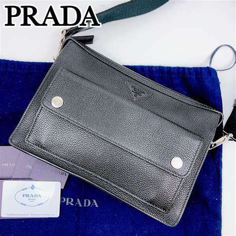 美品 Prada プラダ 2way ショルダーバッグ クラッチバッグ ブラック 見事な 51009円引き