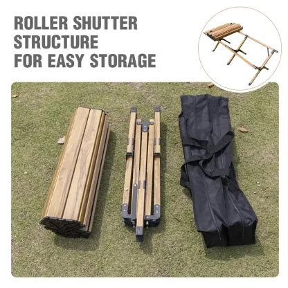 Folding Camping Table Aluminum Alloy Outdoor Roll Up Table With Storage