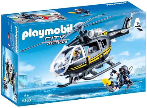 Playmobil City Action 9363 Elicottero Unità Speciale con Sommozzatore