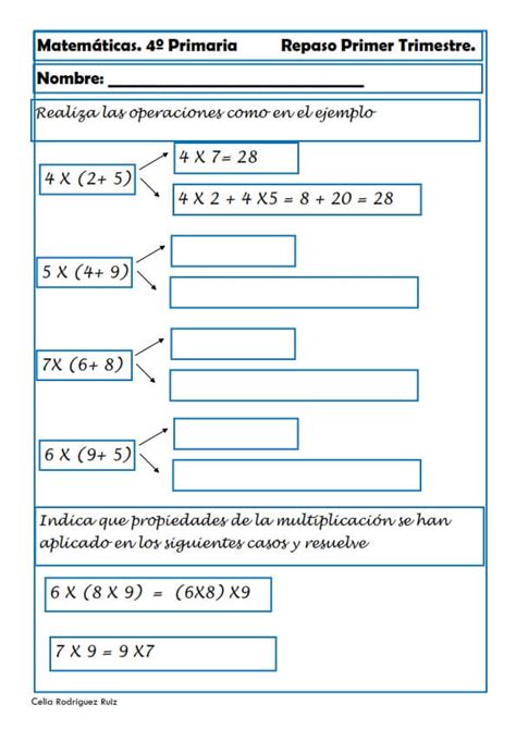 Ejercicios Y Actividades Matem Ticas Para Cuarto Grado De Primaria