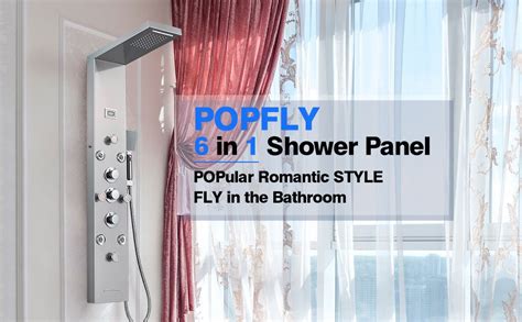 Popfly Led Rainfall Waterfall Shower Panel Tower System Body Jets