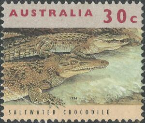 Stamp Saltwater Crocodile Crocodylus Porosus Australia Australian