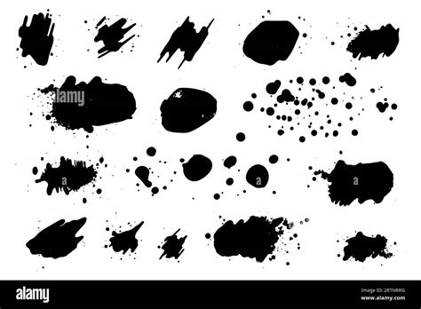 Grunge Ink Black Paint Splotch Splash Of Paints Spray Drops Staining