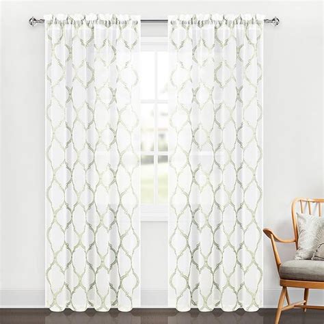 Amazon DWCN Sage Green Sheer Curtains With Embroidered Moroccan