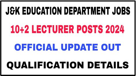 J K 10 2 Lecturer Posts 2024 JKPSC 10 2 Lecturer Jobs Update 2024 J