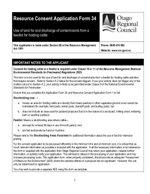 Fillable Online Resource Consent Application Form 34 Fax Email Print