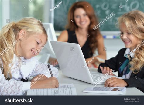 Teacher Two Girls School Stock Photo 1059923138 | Shutterstock