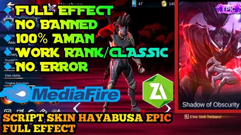 New Script Skin Hayabusa Epic Shadow Of Obscurity Full Effect