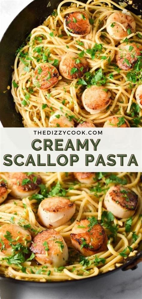 Scallop Linguine In A Cream Sauce The Dizzy Cook