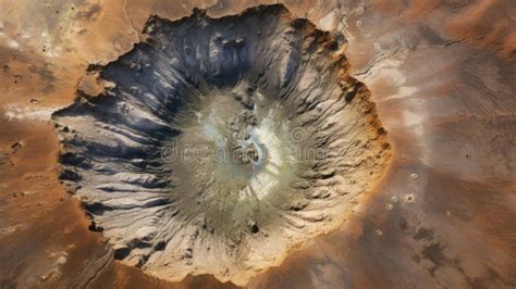 AI Generated Illustration of an Aerial View of a Crater Located on a ...