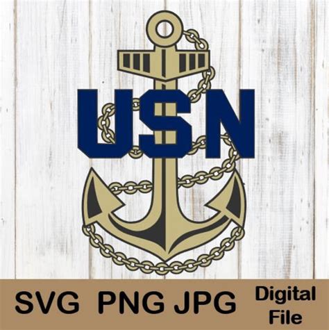 Navy Anchor Us Navy Anchor Usn Anchor  Png Svg Digital Files Us