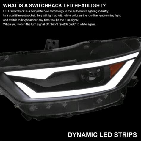 Black Fits Ford Mustang Hid Projector Headlights Switchback