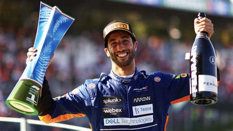 A happy Daniel with his Monza trophy. : formula1