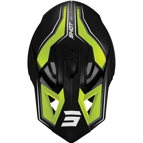 Moto Cross Enduro Helm Shot Lite Prism Prism Schwarz Neon Gelb Matt