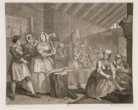 William Hogarth «the Harlots Progress — Anglais