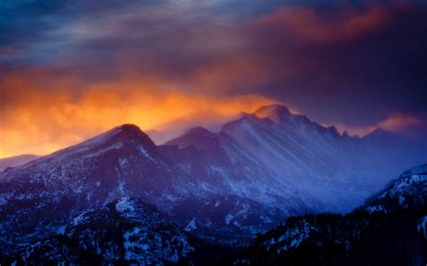 Wallpaper Landscape Forest Mountains Sunset Nature Sky Winter