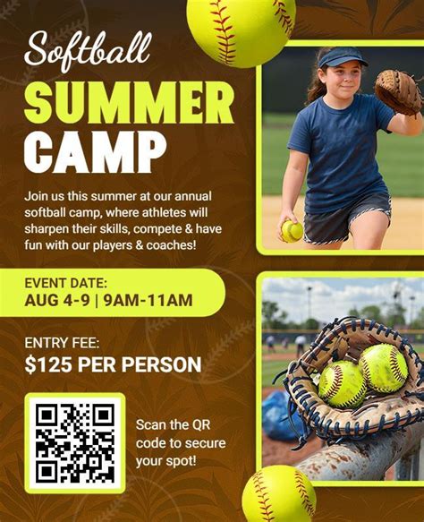Softball Summer Camp Flyer Template