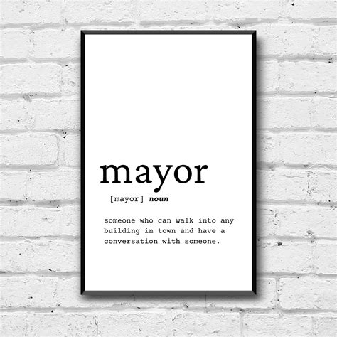 Mayor Definition Wall Art, Mayor Gift Idea, Mayor Digital Print, Gift Idea for Mayor, Mayor ...