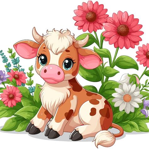 Premium Vector Cute Cattle Vector Cartoon Illustration