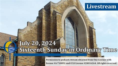 Sixteenth Sunday In Ordinary Time Livestream July 20 2024 YouTube