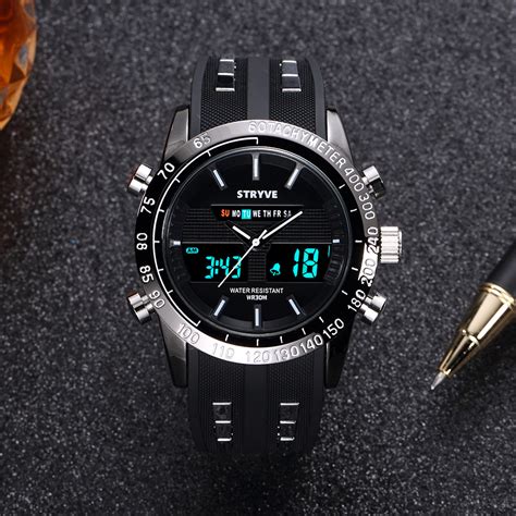 Mens Readeel Sports Waterproof Analog Digital Display Led Digital