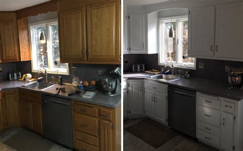 Paint Kitchen Cupboards Before After Pictures Cabinets Matttroy