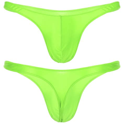 US Men Briefs Sexy Bikini Thong Glossy Low Rise Hipster Cheeky Knickers Swimwear EBay