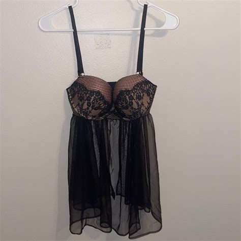Victoria S Secret Intimates Sleepwear Victorias Secret D Black Lace Lingerie Womens