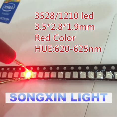 Uds Smd Rojo Plcc Ultra Brillante Diodos Emisores De