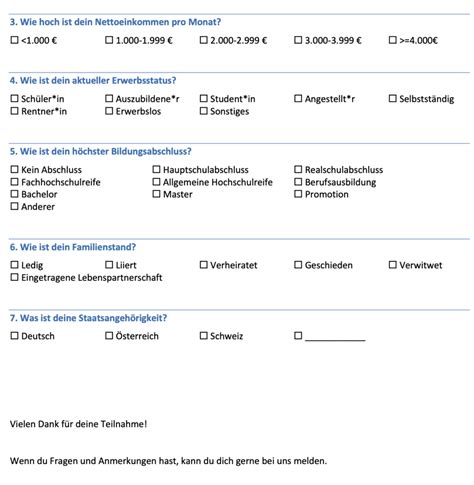 Fragebogen Vorlage Demografische Daten Inkl Beispiele