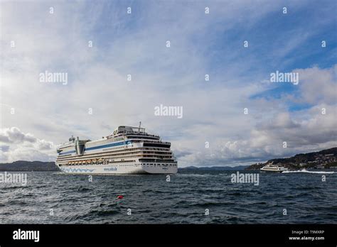 Cruise Ship Aidasol At Byfjorden Departing From The Port Of Bergen