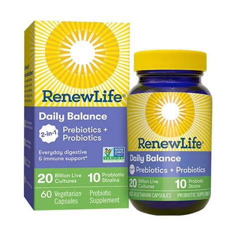 Renew Life Daily Balance 2 In 1 Probiotics 20B 60 S Buy Health