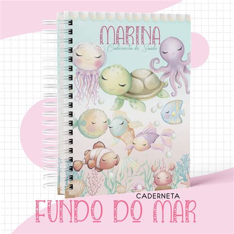 Arq Digital Fundo Do Mar Menina Livro E Cadern Do Beb