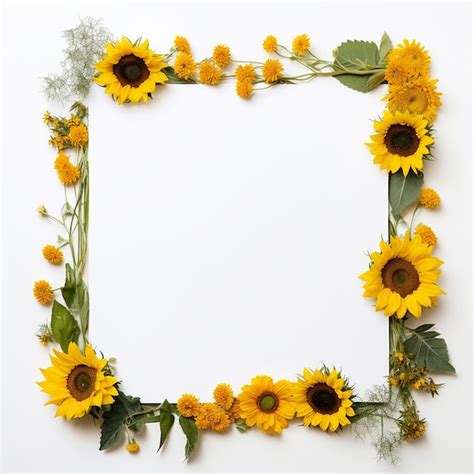 Premium Photo | Rustic sunflower border