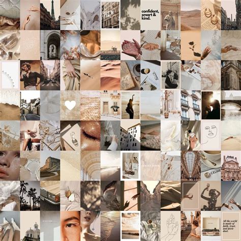 Creme Aesthetic Wall Collage Photos Photo Collage Etsy Wall