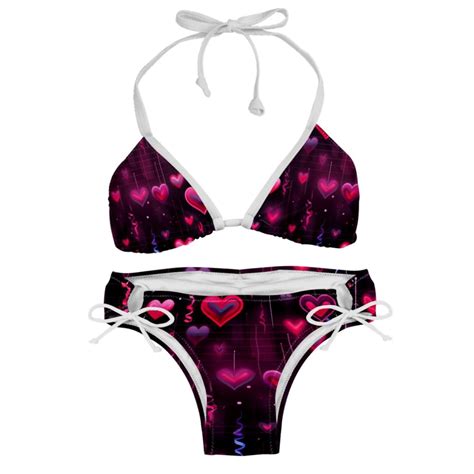 Valentine S Day Love ECG Chic One Piece Swimsuits Bikini Set