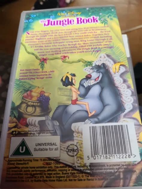 THE JUNGLE BOOK Disney Classics Vhs Video Tape Vintage Rare Retro EUR 3