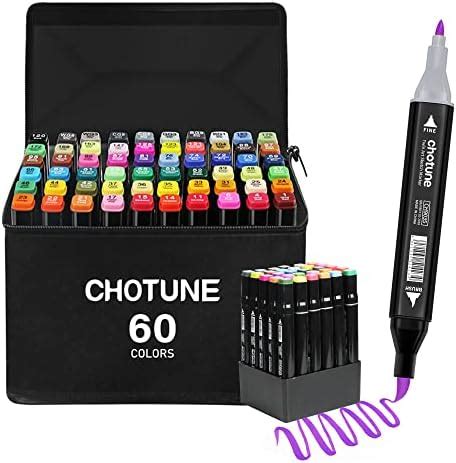 CHOTUNE 30 Couleurs Marqueurs Alcohol Permanent Markers Set Stylos