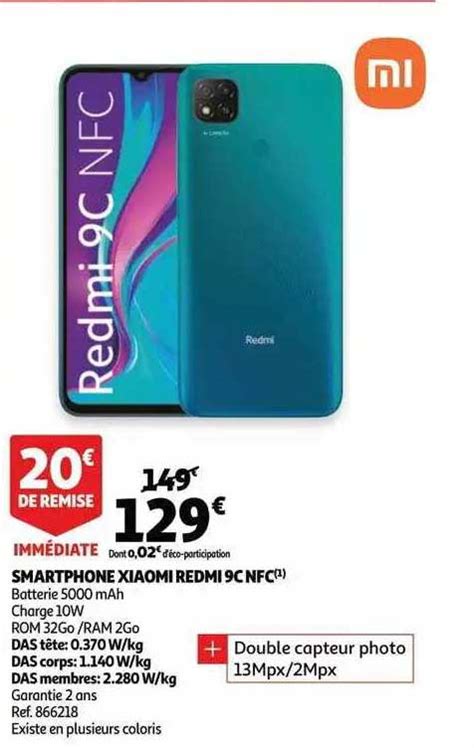 Promo Smartphone Xiaomi Redmi 9c Nfc Chez Auchan ICatalogue Fr