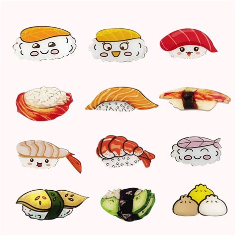 Cute Smiling Sushi Nigiri Ebi Enamel Pin Distinct Pins