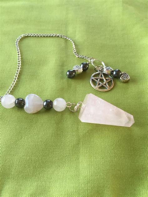 Pendulumsgorgeous Rose Quartz Divination Dowsing Unique T Etsy Canada Rose Quartz