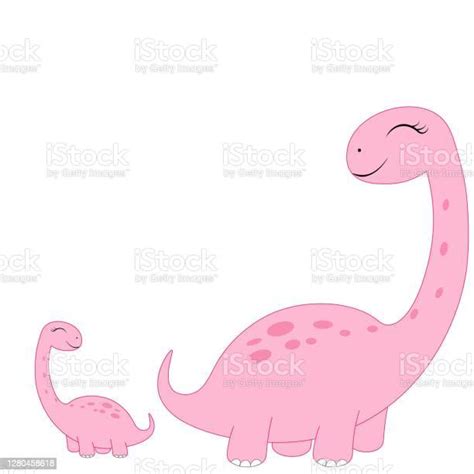 Cute Pink Dinosaur Vector Illustration Stock Illustration - Download ...