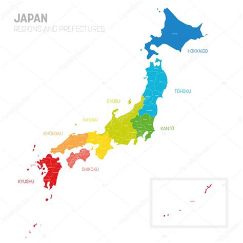 Japón mapa de las prefecturas y regiones 2022