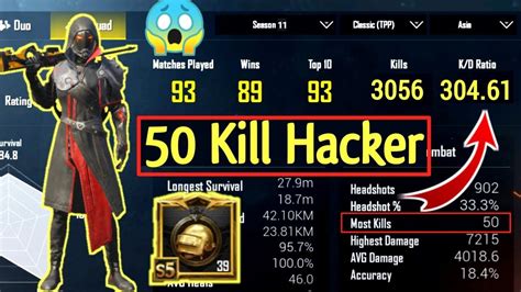 K D Ratio Kills Biggest Hacker In Pubg Mobile Kills