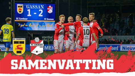 Sc Cambuur Fc Emmen Samenvatting Youtube