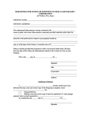 Notice Of Intent To Lien Texas Pdf Fill Online Printable Fillable