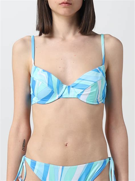 Mc Saint Barth Top Bikini In Tessuto Stretch Azzurro Costume Mc