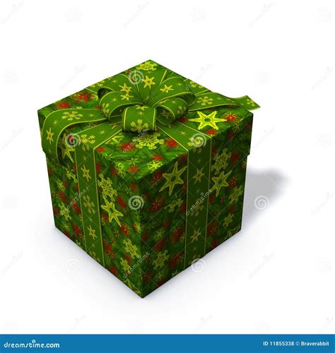 Green Christmas Present Stock Illustration Illustration Of Stars