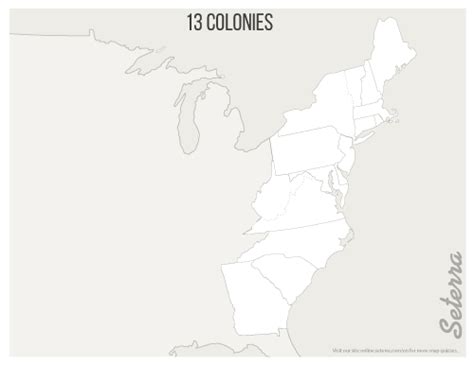 13 Colonies Printable Map - Alanna Leontyne