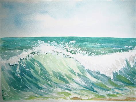 Painting Watercolor "wave" в интернет-магазине на Ярмарке Мастеров | Pictures, St. Petersburg ...